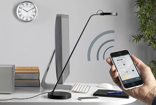 Lampe de bureau LED Aluminium, Integriert, 6.5 W, Noir, 50 x 10 x 15 cm [Classe énergétique F] - Image 3