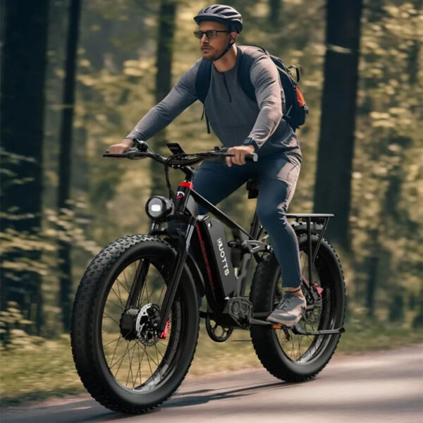 DUOTTS S26 - Vélo Électrique Roues 26" - Double moteur 750W*2 - Batterie Samsung 48V 20Ah - 7 vitesses SHIMANO - Amortisseurs - Noir - Image 2