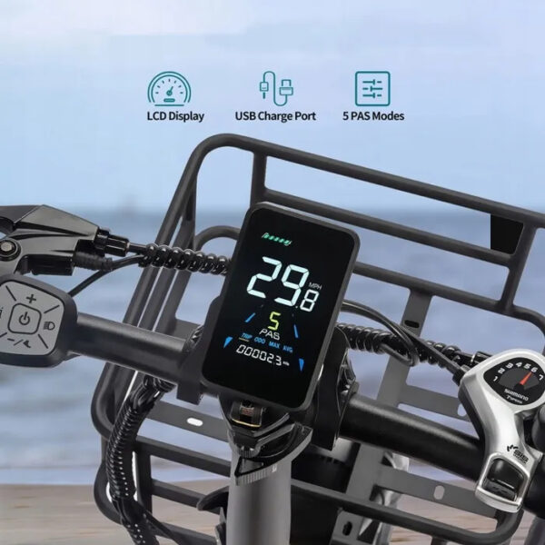 Vélo électrique Ridstar MN26 - 48V 1500W -Batterie 48V 20ah- Shimano 7 vitesses - Frein mécanique --26"*4.0 pneus tout terrain - Image 3